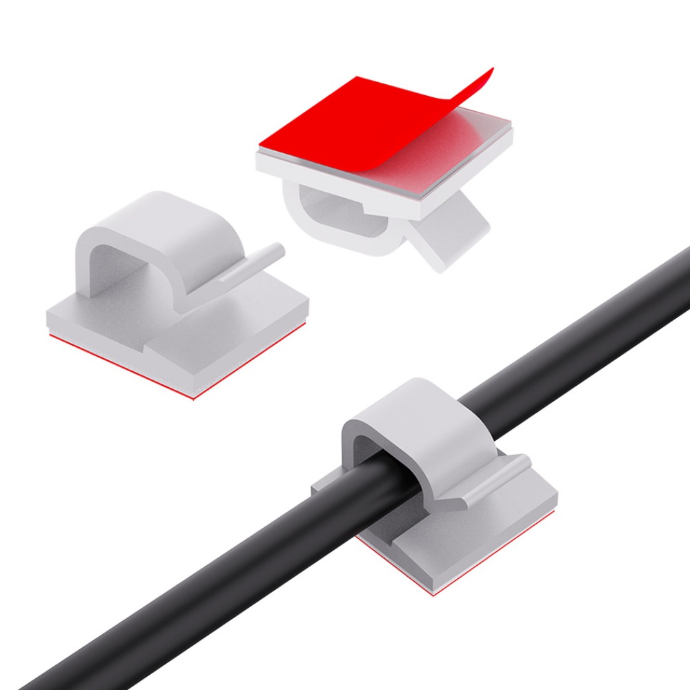 Desk Cable Clip - Clip per Cavi in Plastica Trasparente