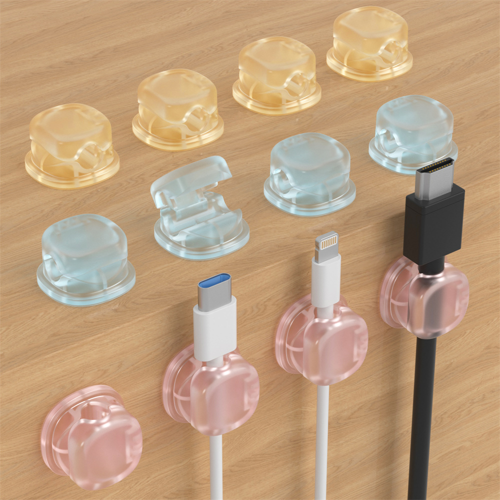 Desk Cable Clip - 3 Organizzatori Magnetici per Cavi Trasparenti,