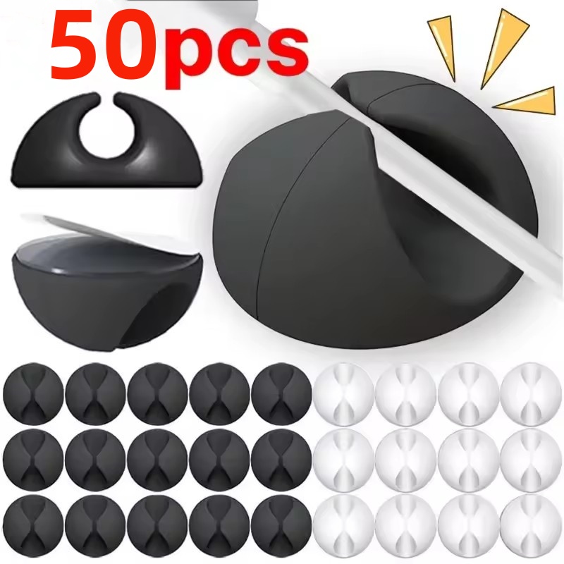Desk Cable Clip - 5/50 pz Cavo Clip Avvolgitore Organizzatore