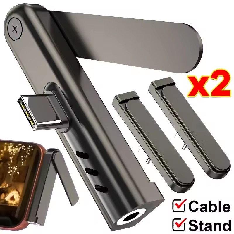 Phone Stand Aluminum - Adattatore pieghevole portatile da USB C