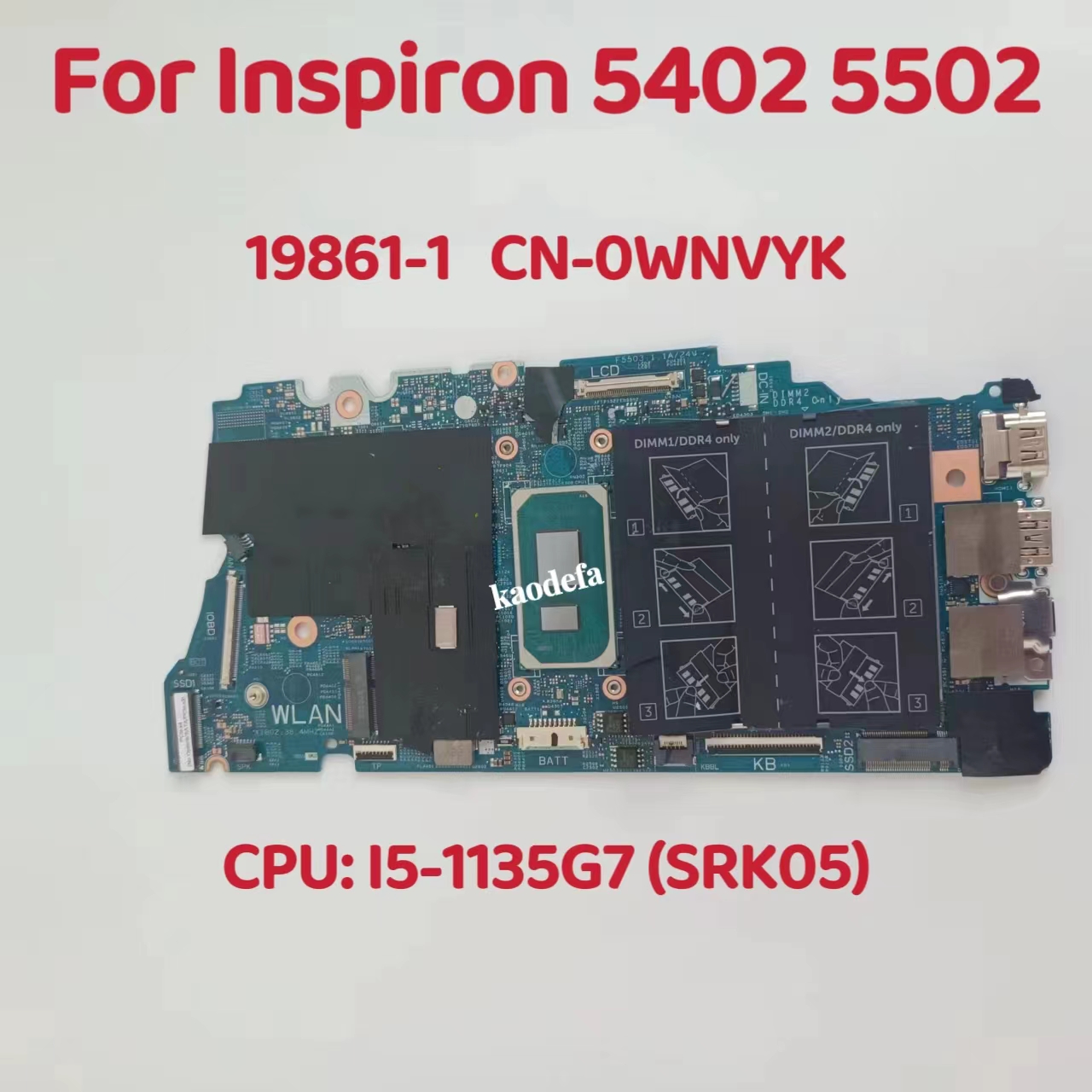 Intel Cpu Core I7 - 19861-1 Scheda Madre Per Dell Inspiron