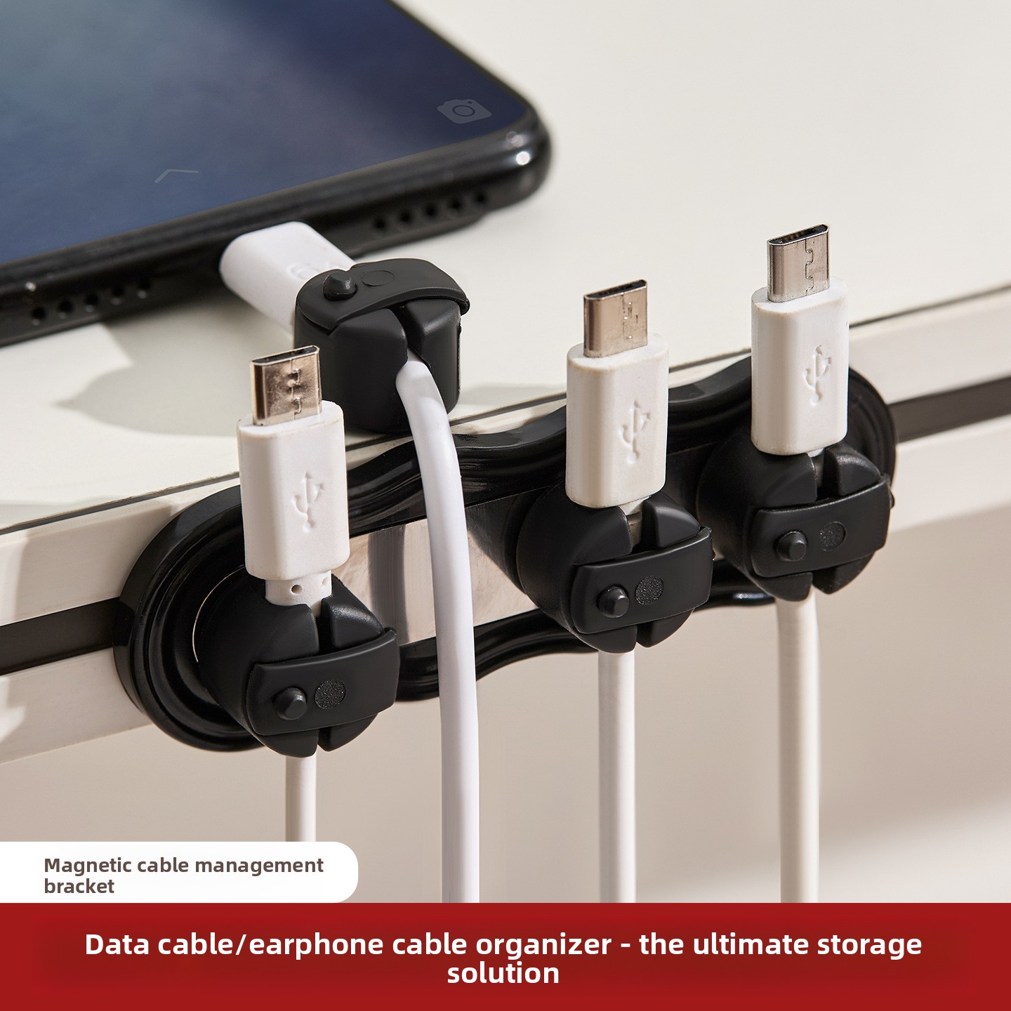 Desk Cable Clip - Organizzatore di Cavi Magnetico Autoadesivo Senza