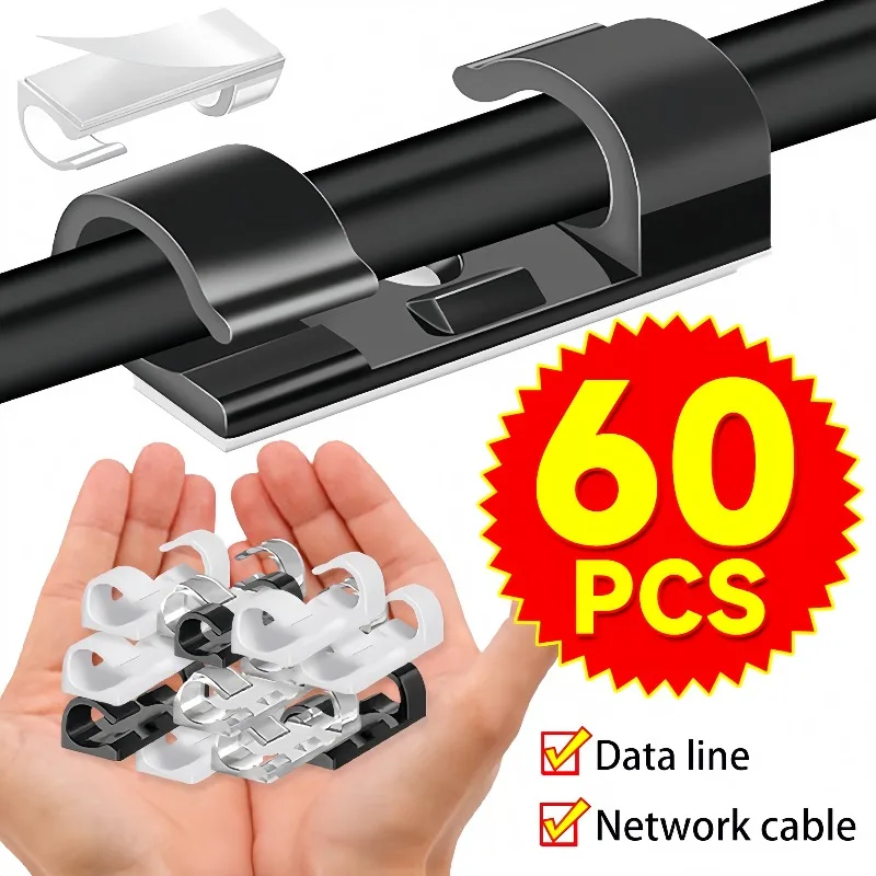 Desk Cable Clip - Supporto per Cavi da Parete, Clip