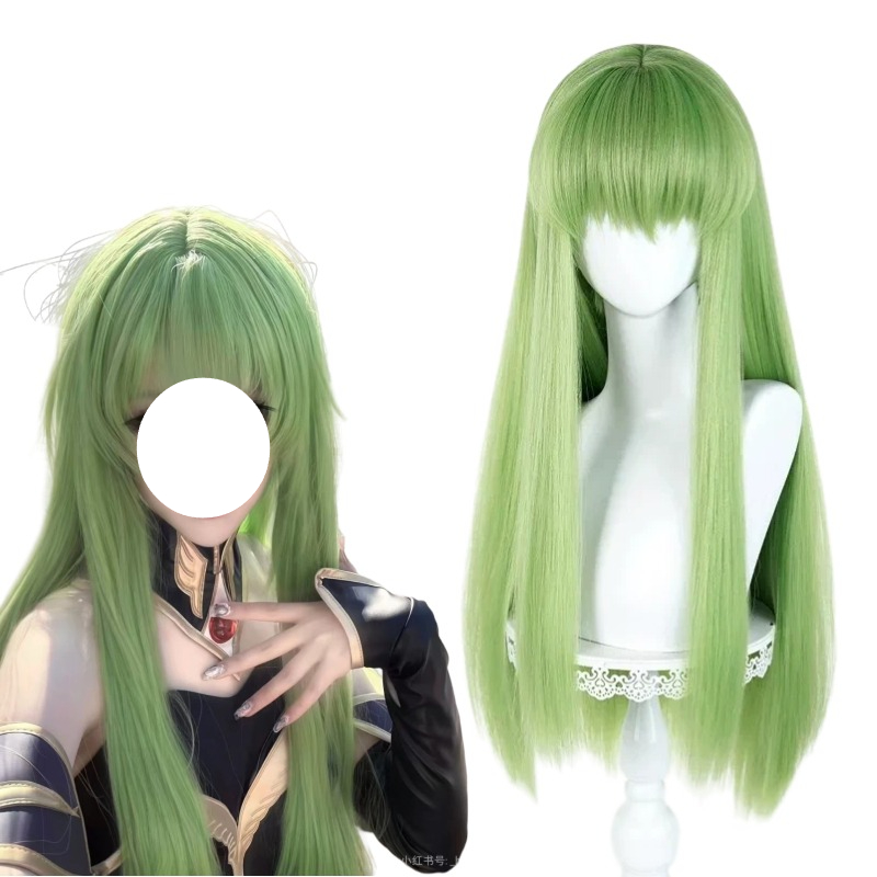 Tech Hair Accessories - Parrucca verde per cosplay Anime CC,