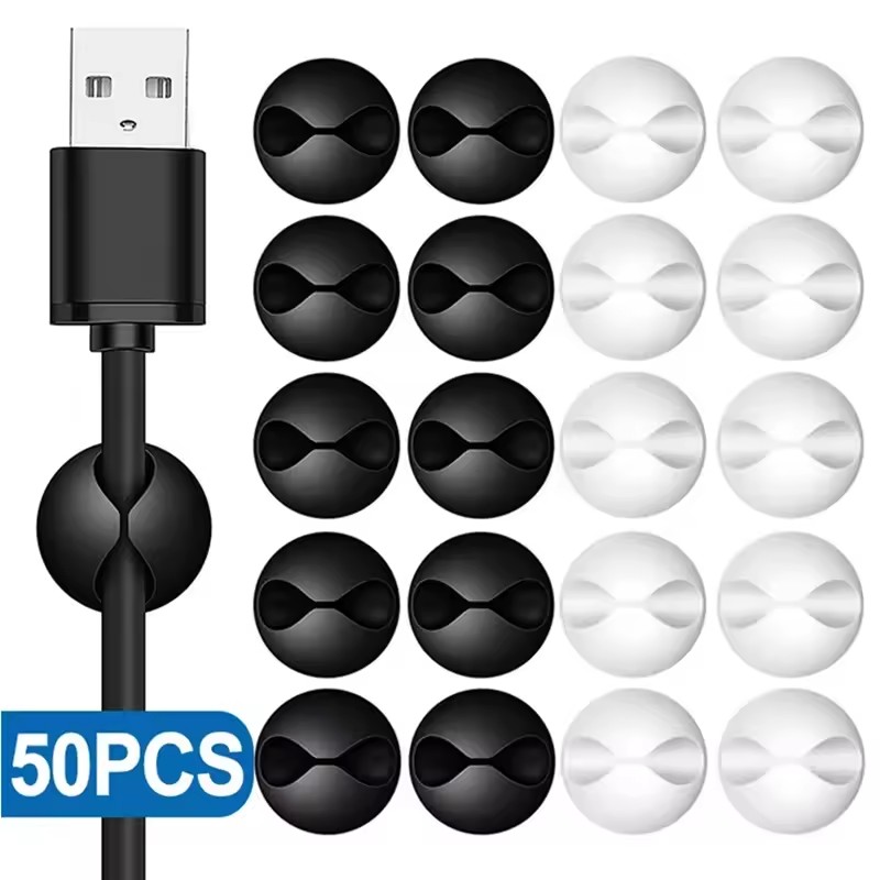 Desk Cable Clip - 5/50 Pezzi Clip per Cavi da