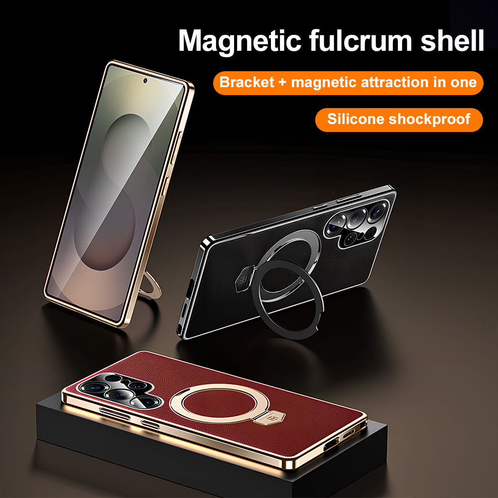 Phone Stand Aluminum - Custodia Protettiva in Pelle Antiurto con
