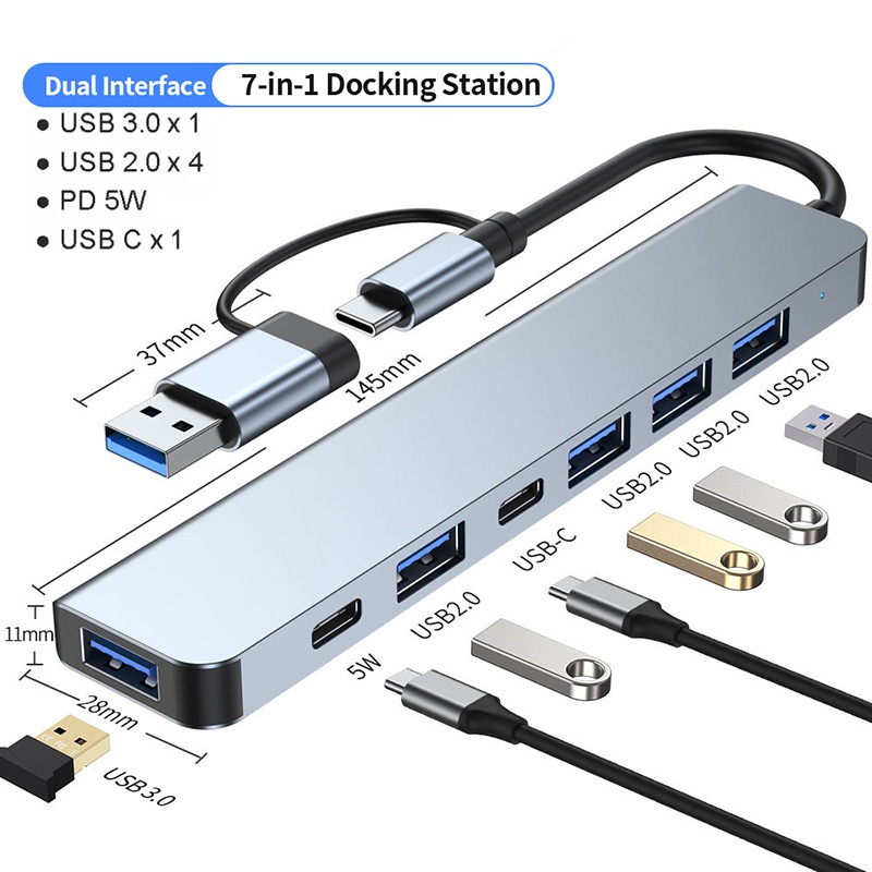 Hub adattatore extender USB C  - Usb Hub 7 Port recensione e prezzo