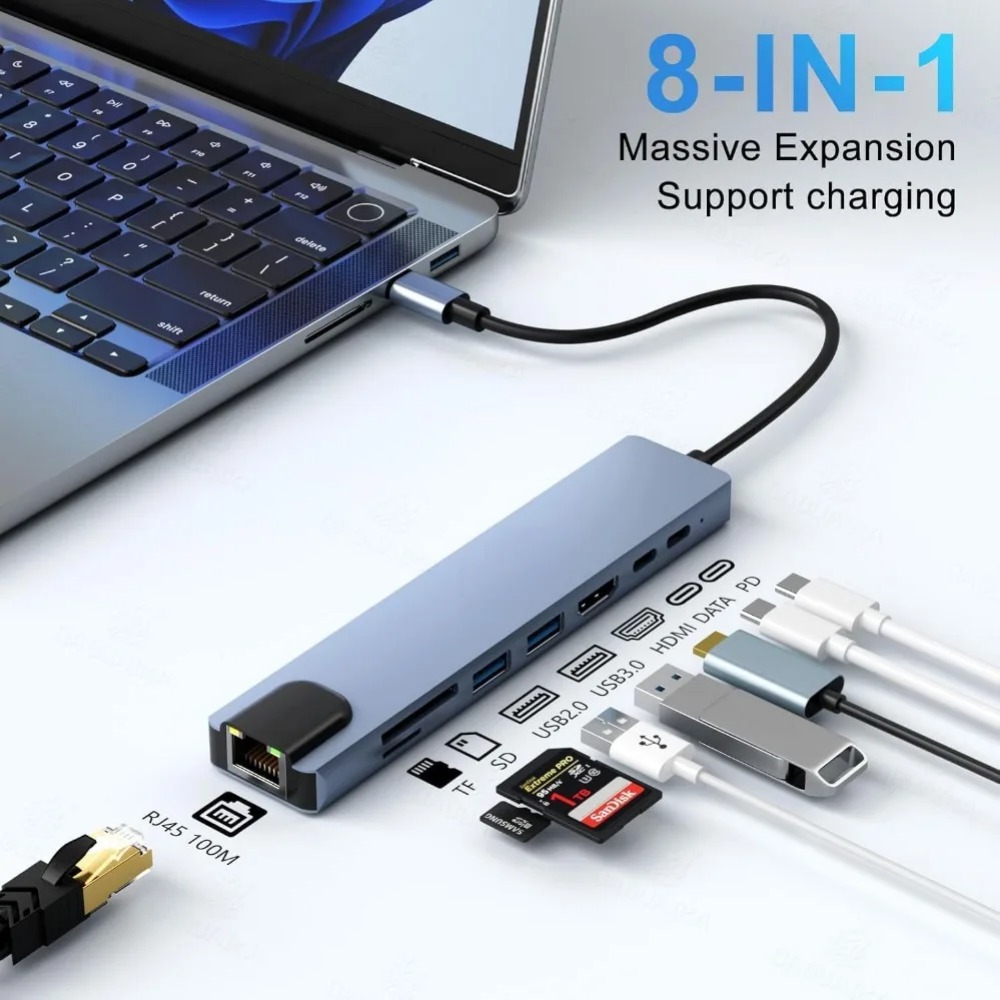 Hub USB C 8/7 in 1 con Adattat - Usb Hub 7 Port recensione e prezzo