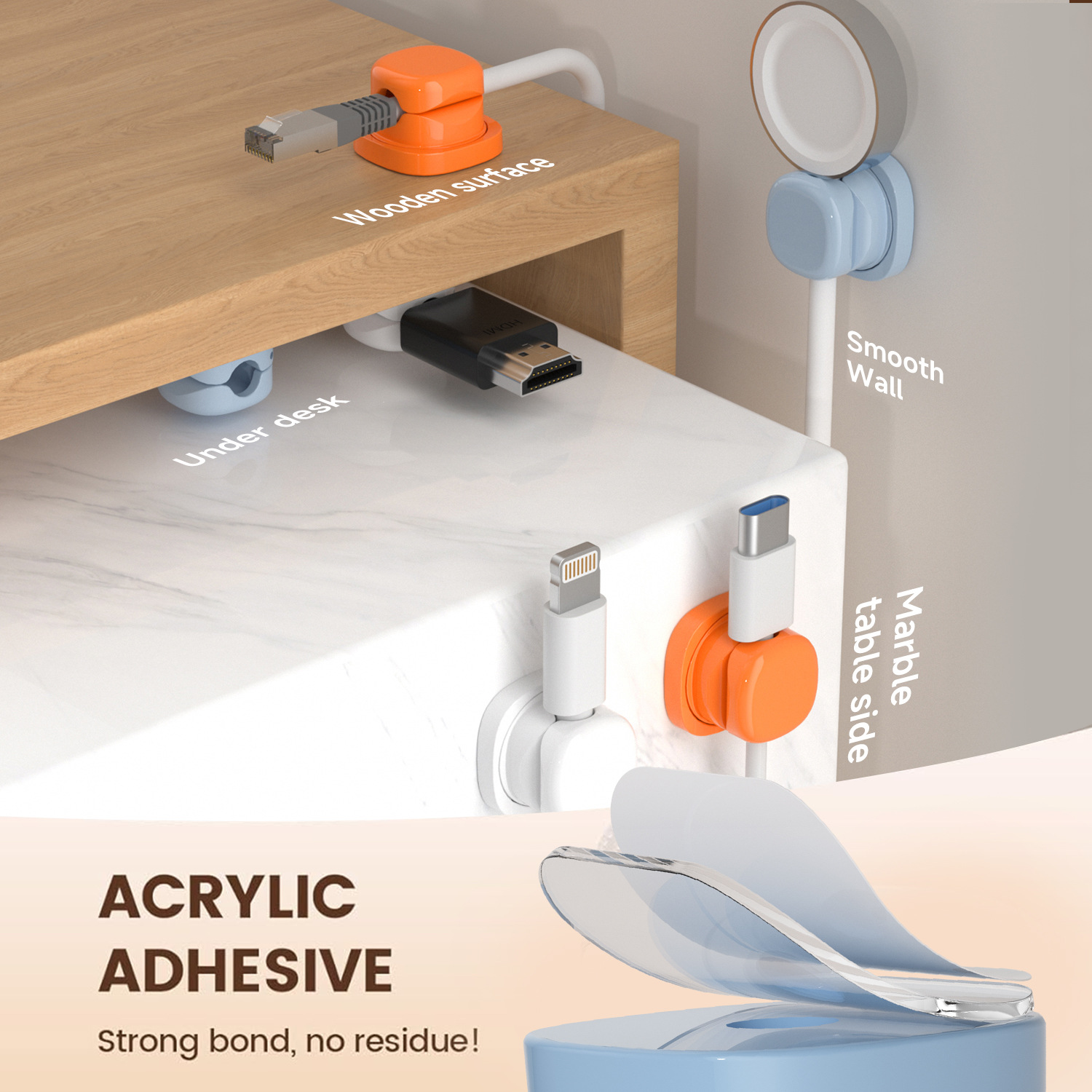 organizer per cavi adesivo Cli - Desk Cable Clip recensione e prezzo