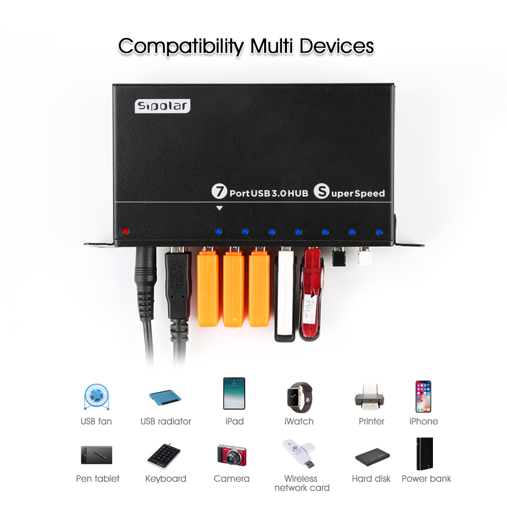 Hub USB 3.0 Industriale A-173  - Usb Hub 7 Port recensione e prezzo